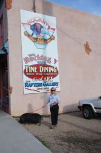 Rocking V Cafe | Kanab Utah’s Best Restaurant | piggy near patio